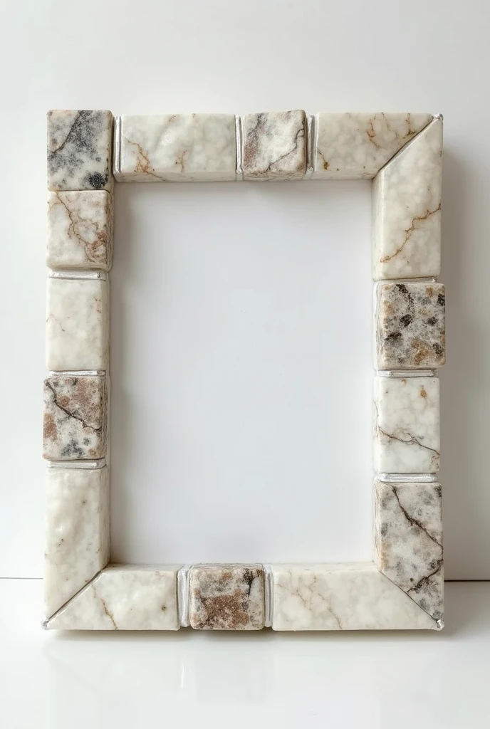 Stone and silver frame with simple patterns transparent no background