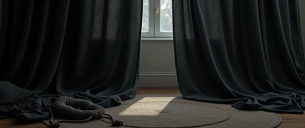 Black electric curtains,yarn