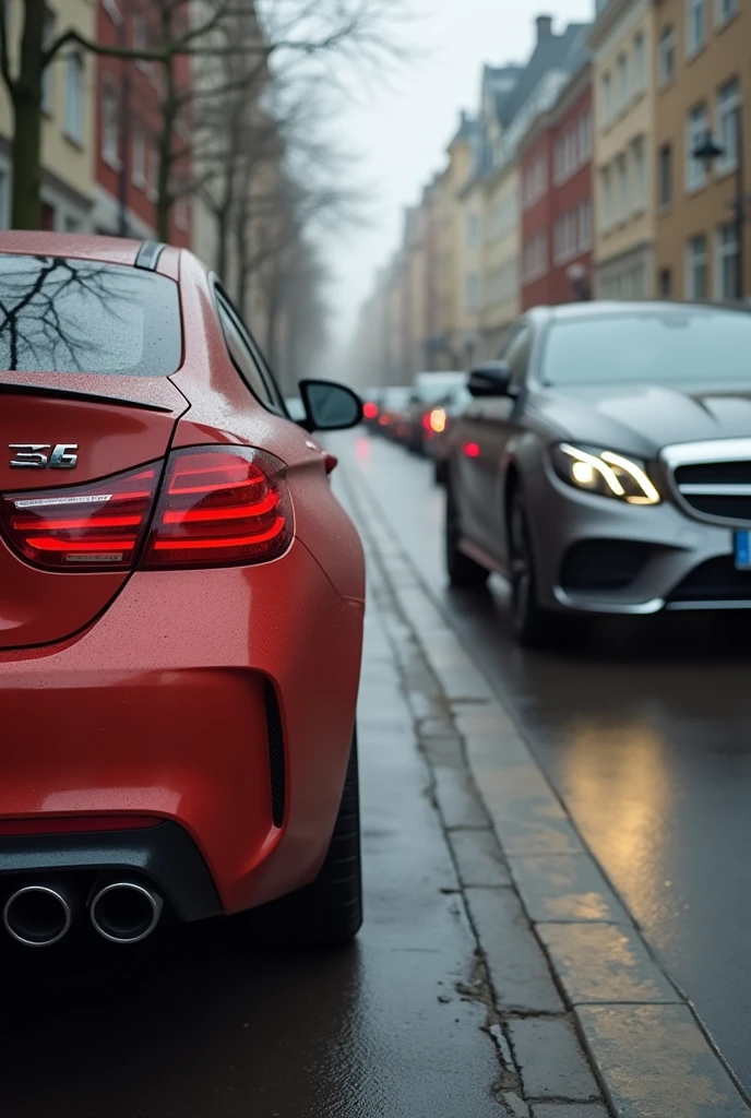Two faggots in a BMW jerk off to a Mercedes
