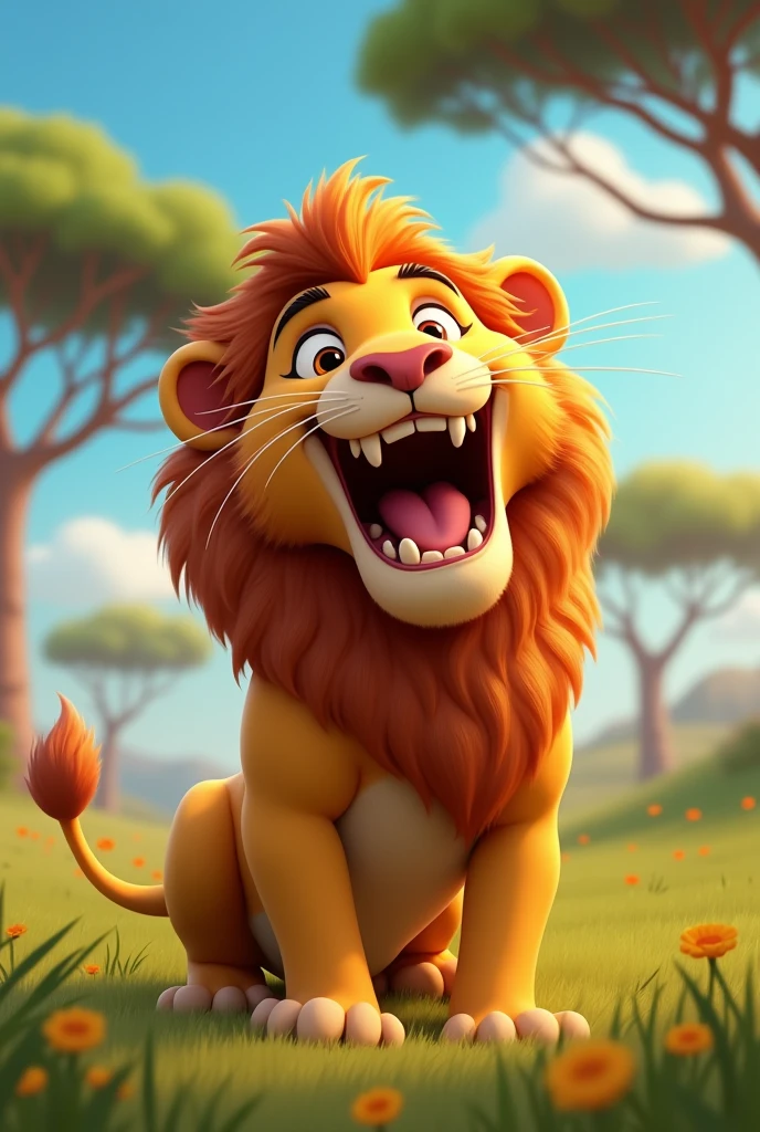 Laughing lion