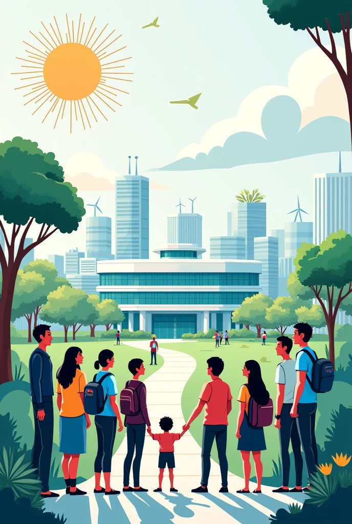 give me an digital poster about To produce competent and socially responsible professionals through innovative instructions, high- impact research, and sustainable extension services responsive to the diverse needs of glocal communities A smart and transnational university