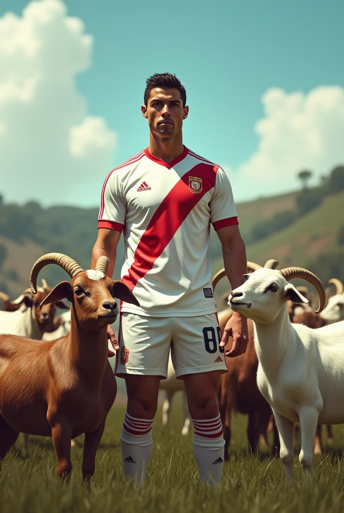 Ronaldo with goats