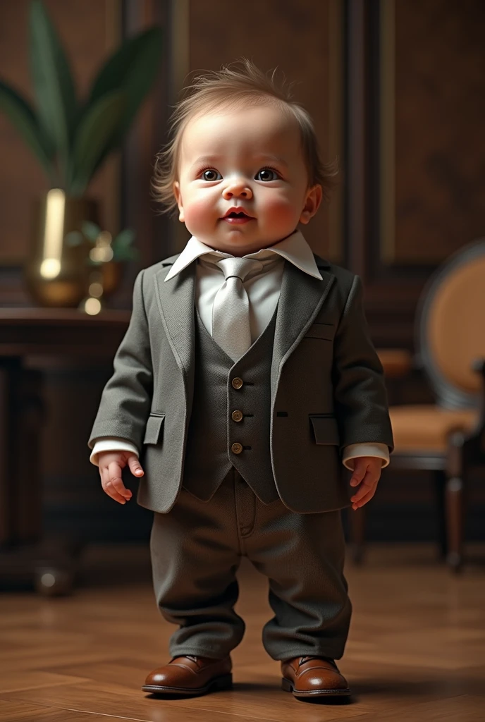 Newborn hyperrealism becomes dressed as a billionaire as real life