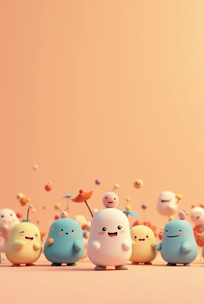 (Most of the background is solid color.),Simple animation characters Small cute cartoon characters are shown below