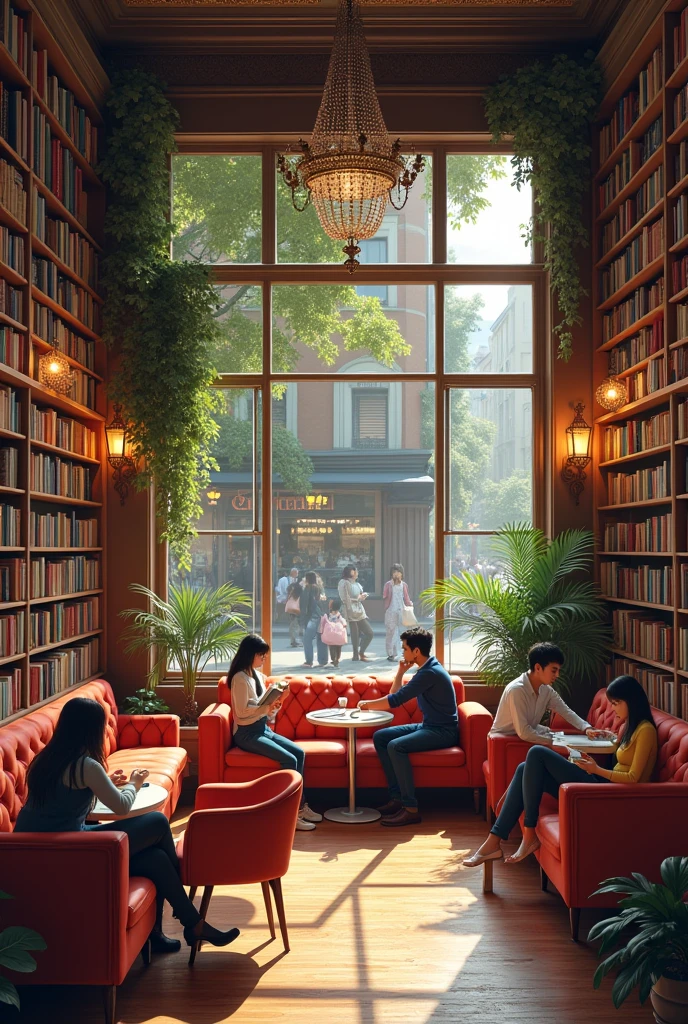 Cafe、Bookshelf、bright