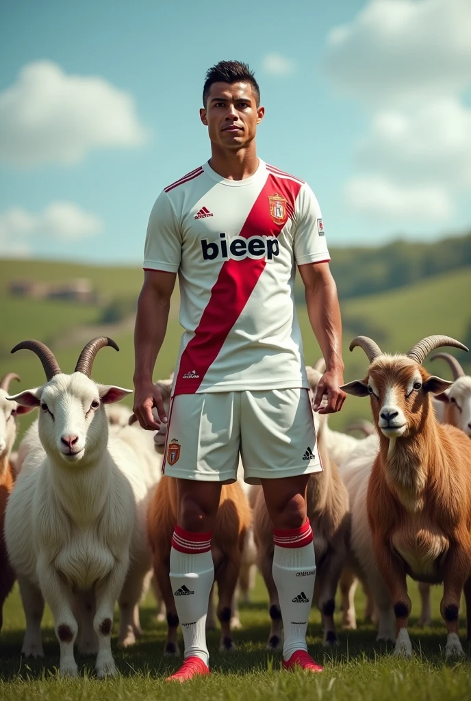 Ronaldo with goats