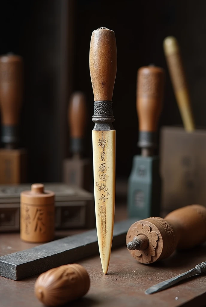 Ancient Chinese seal carving knife，Seal carving tools，There is a knife，
