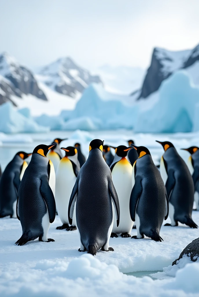Antarctica 20 adelie penguin 
realistic photo backside photo