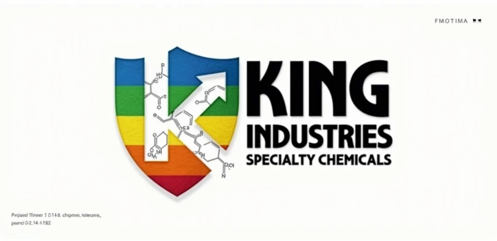 2.048 x 1.152 pixels，Design a logo based on an image：Product logo（Geometric flags）concept：贴原材料桶的Product logo，Change the word &quot;KING&quot; in the original image to &quot;POPLIKE&quot;，Note in particular how the &#39;K&#39; outline in the left figure subtly transforms into the shape of a &#39;P&#39;。Keep the original colorful shield design and upward arrow element，But adjusted to fit into the shape of the &#39;P&#39;。The text on the right is changed to &#39;POPLIKE INDUSTRIES&#39;，Subtitle remains &#39;SPECIALTY CHEMICALS&#39;。 style：Incorporate simplified chemical elements or molecular structures，Reflection Chemistry/industrial themed。Keep the original colorful color scheme（blue、green、yellow、orange、red），Reflects the characteristics of a company that produces industrial chemicals such as adhesives and desiccants。Make sure the new design retains the original logo，Highlight the brand characteristics of &#39;POPLIKE&#39;。"
