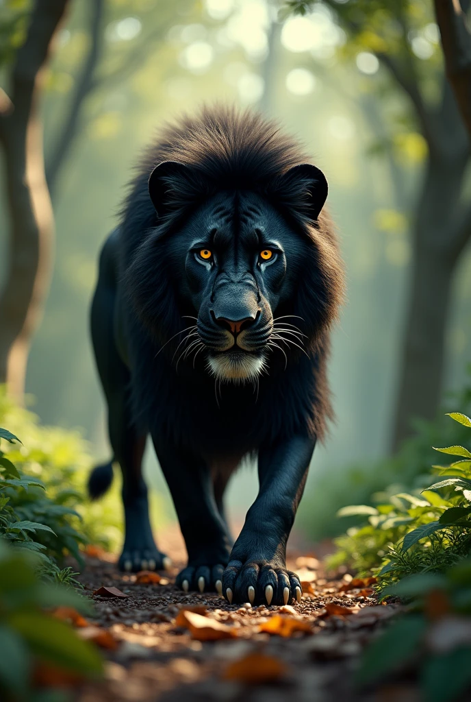 Black lion escaped from zoo