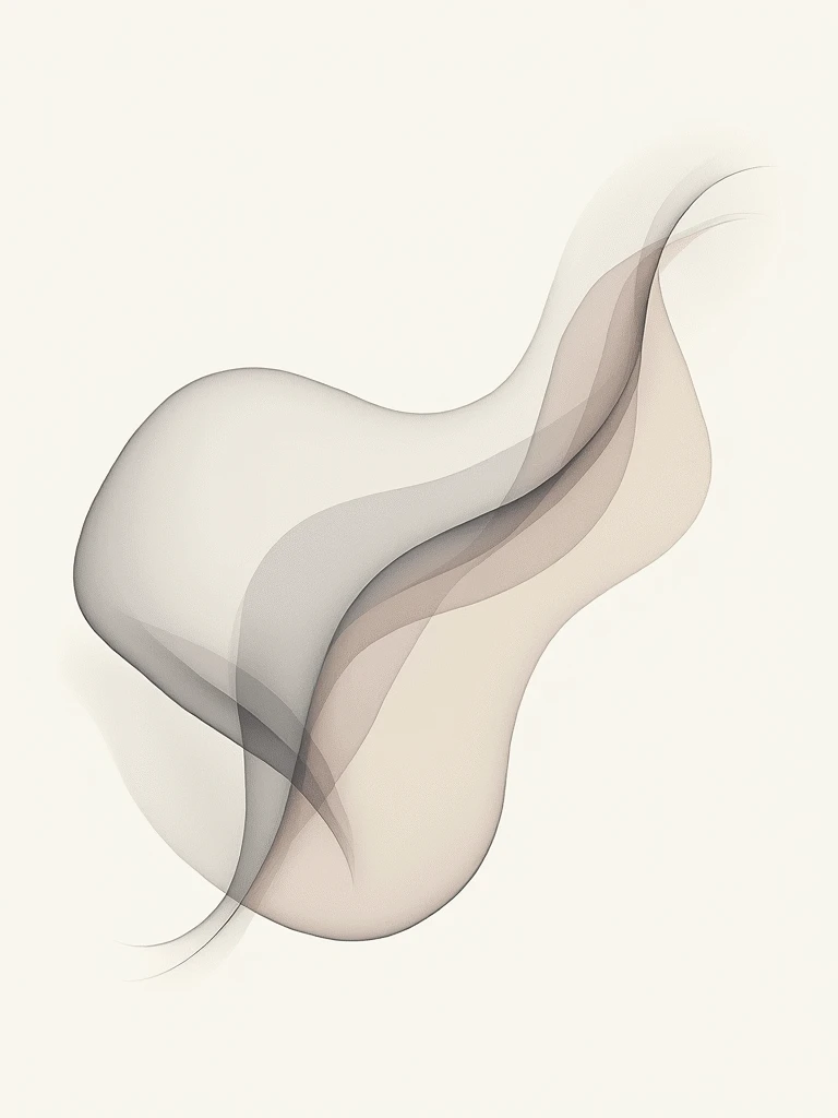 A minimalist abstract design for a t-shirt, featuring fluid, intersecting lines that create organic shapes and forms. The lines flow gracefully across the design, with subtle gradients and curves that suggest movement and balance. Hints of geometric patterns are woven into the composition, adding structure without overpowering the organic elements. The overall design is clean and harmonious, with a focus on the interplay between the flowing lines and the negative space. No background, only the abstract shapes and lines should be visible, perfect for a modern and sophisticated t-shirt design.