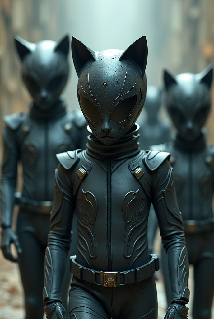 Children and Girls、Rubber Suit、Full Mask、Extreme Pressure Armor、Cat motifs