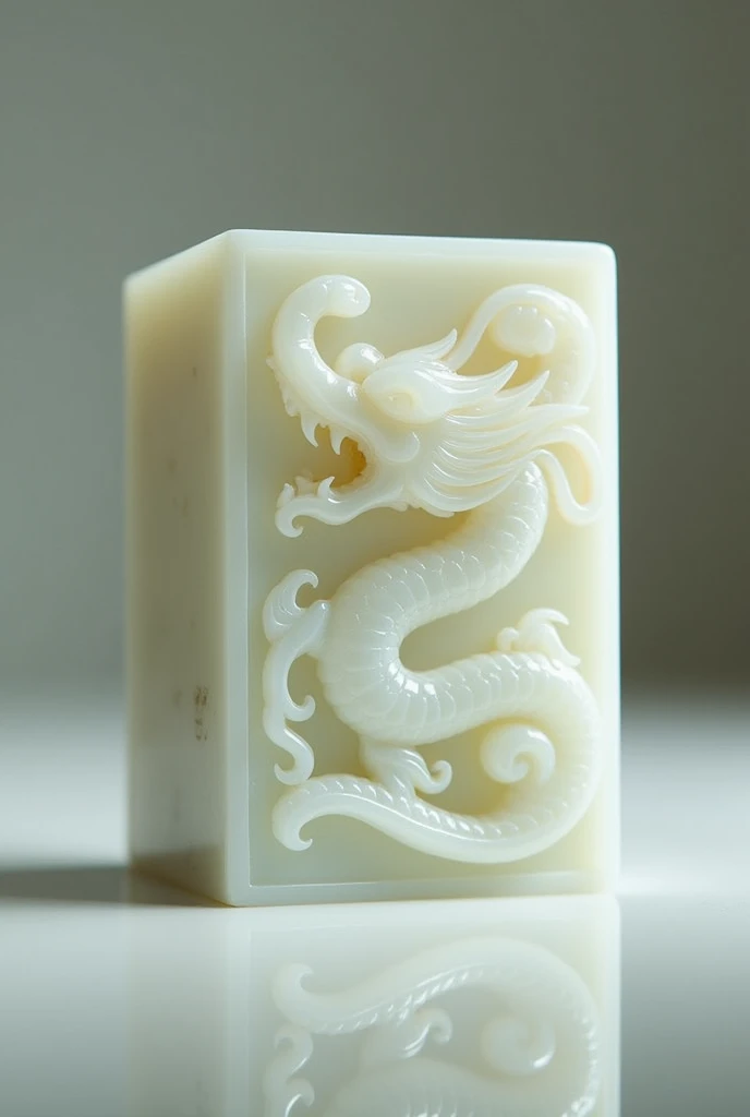 Chen Zuwang，white jade，seal，夔龙纹博古seal