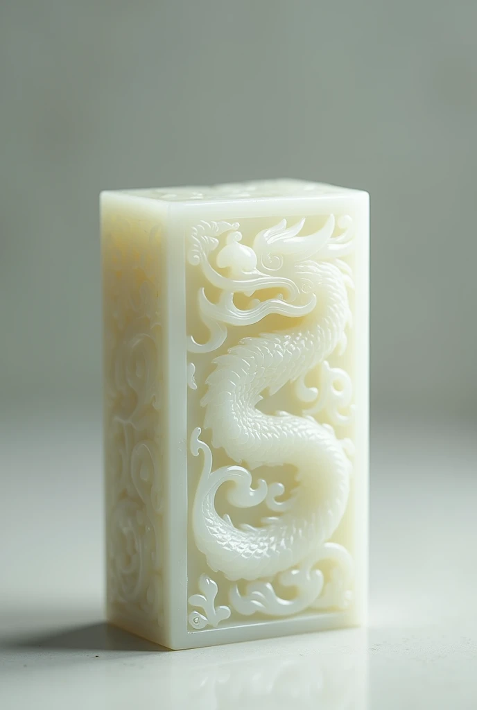 Chen Zuwang,white jade,seal,夔龙纹博古seal