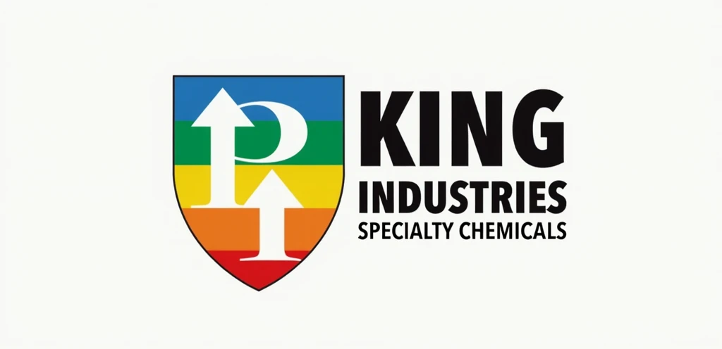 "2,048 x 1,152 pixels, redesign a logo based on the given image: Product logo (geometric symbol) concept: A logo for product containers, transform 'KING' to 'POPLIKE', Retain the original colorful shield design and upward arrow element, but adjust to incorporate the 'P' form. Change the right-side text to 'POPLIKE INDUSTRIES', keeping 'SPECIALTY CHEMICALS' as the subtitle.
Style: Incorporate simplified chemical elements or molecular structures, reflecting chemical/industrial themes. Maintain the original multi-color scheme (blue, green, yellow, orange, red), representing a company producing adhesives, desiccants, and other industrial chemical products. Ensure the new design preserves the spirit of the original logo while highlighting the 'POPLIKE' brand identity.
