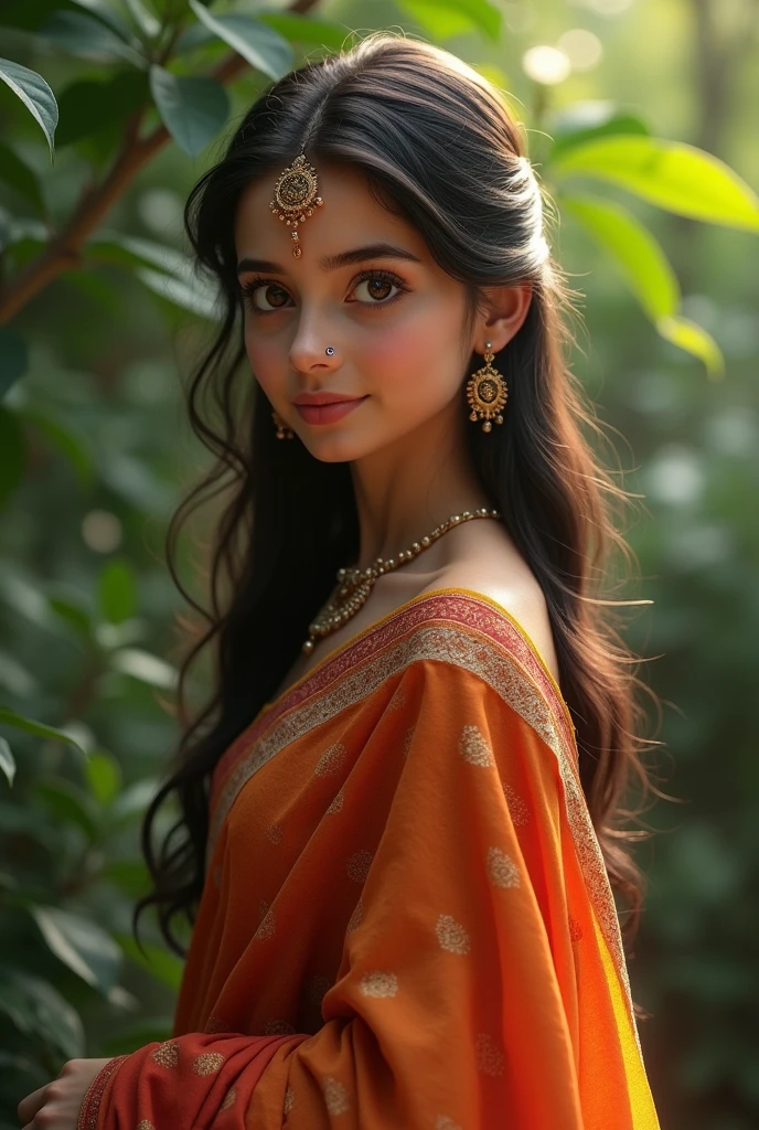 A girl wearing a saree