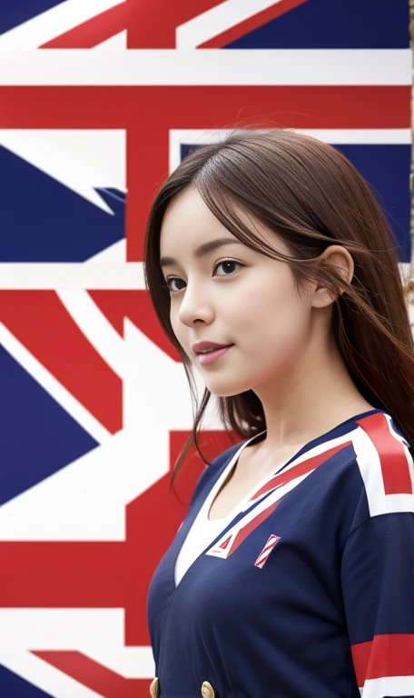 Anthropomorphic British flag、figure、woman、cute