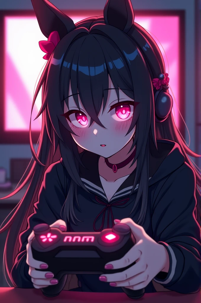 Anime kuromi that is a goth bimbo playing video games