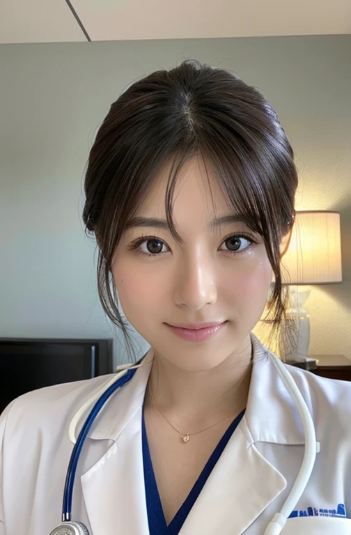 ((Highest quality)), ((masterpiece)), (detailed),Perfect Face,Japanese,Female doctor,White,sexy
