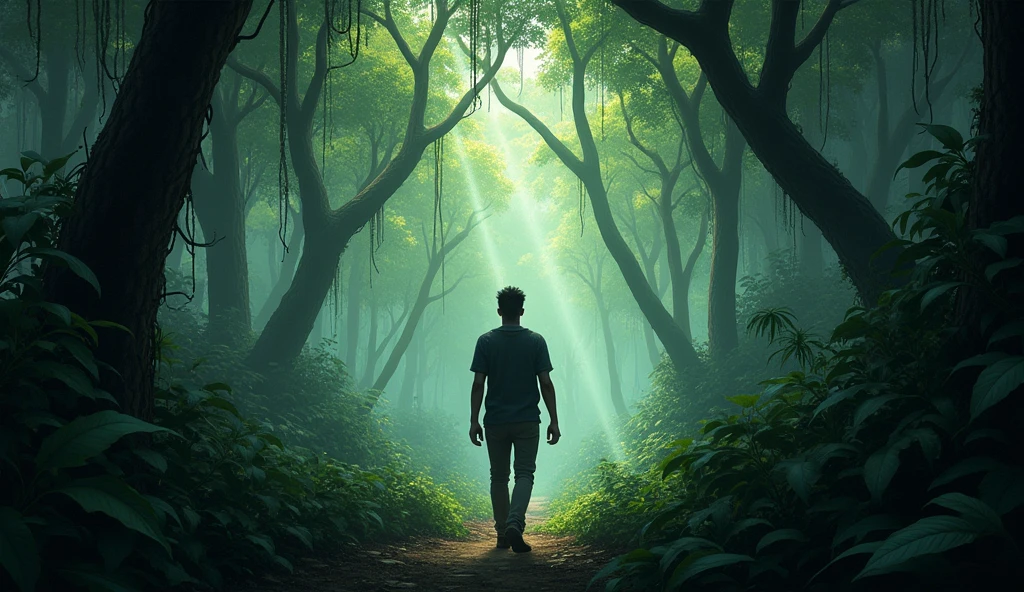 As Ajay ventured deeper into the jungle, he felt an unsettling chill in the air.