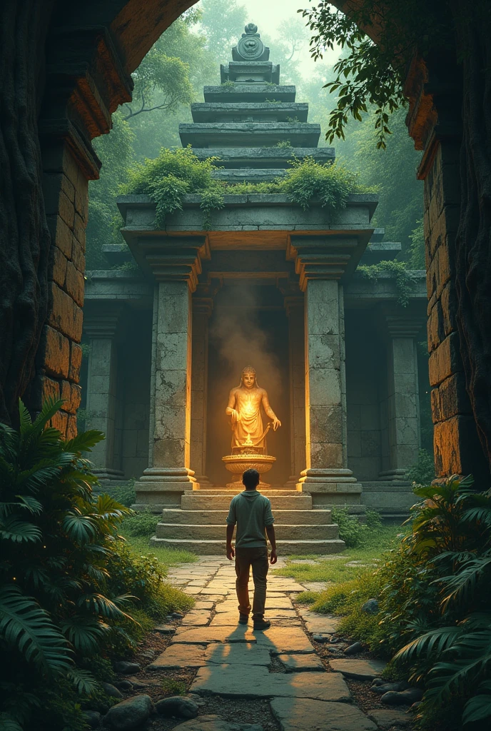 Jungle ke us hise mein pahunch kar, Rehan ko ek purana mandir mila. Us mandir ke paas jaate hi usse ek ajeeb sa sukoon mehsoos hua. Mandir mein ek purana diya jal raha tha, aur ek purani moorti thi jo dheere dheere chamak rahi thi. Rehan ko aisa laga jaise ye jagah uske liye hi bani ho.