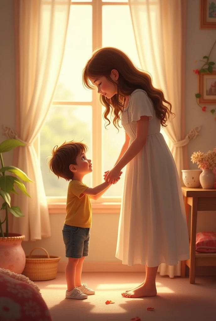 Little brother with big sister