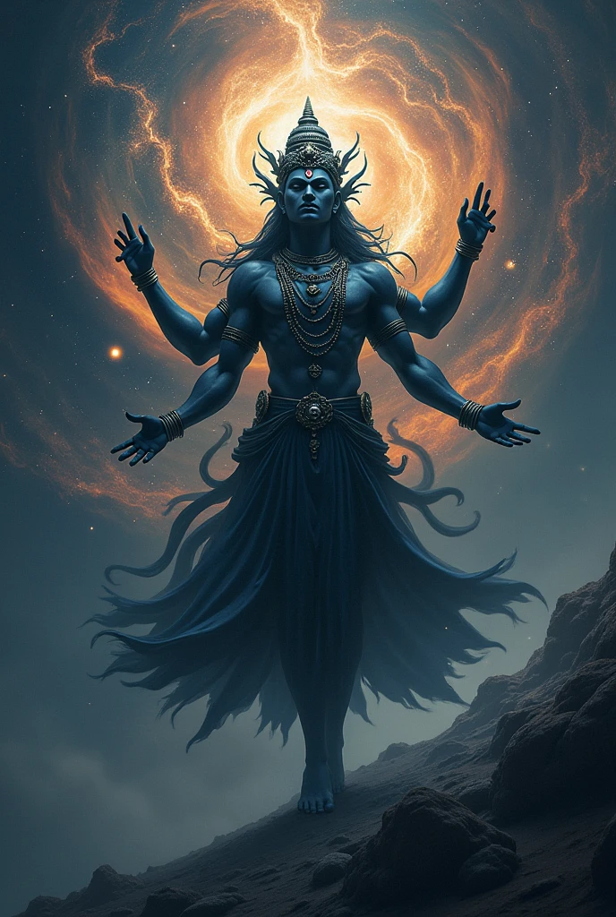 Mahakal with dark colour in space