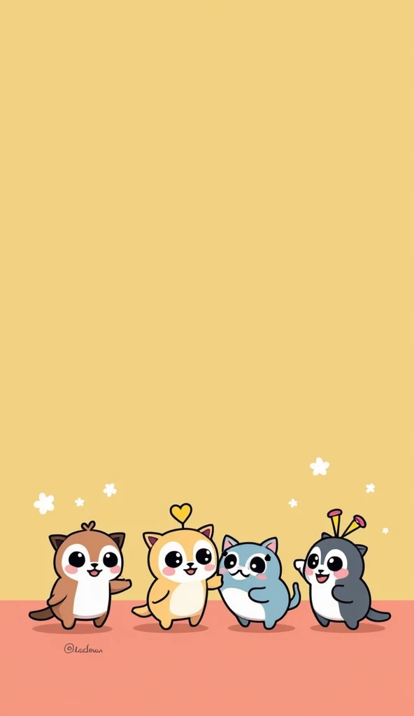 (Most of the background is solid color.),Simple animation characters Small cute cartoon characters are shown below