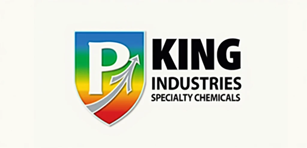 "2,048 x 1,152 pixels, redesign a logo based on the given image: Product logo (geometric symbol) concept: A logo for product containers, transform 'KING' to 'POPLIKE', Retain the original colorful shield design and upward arrow element, but adjust to incorporate the 'P' form. Change the right-side text to 'POPLIKE INDUSTRIES', keeping 'SPECIALTY CHEMICALS' as the subtitle.
Style: Incorporate simplified chemical elements or molecular structures, reflecting chemical/industrial themes. Maintain the original multi-color scheme (blue, green, yellow, orange, red), representing a company producing adhesives, desiccants, and other industrial chemical products. Ensure the new design preserves the spirit of the original logo while highlighting the 'POPLIKE' brand identity.