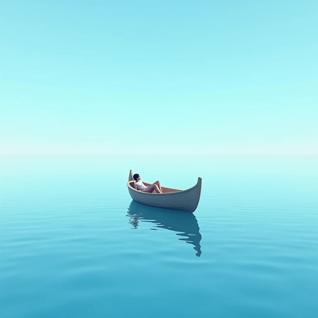 On the blue boat