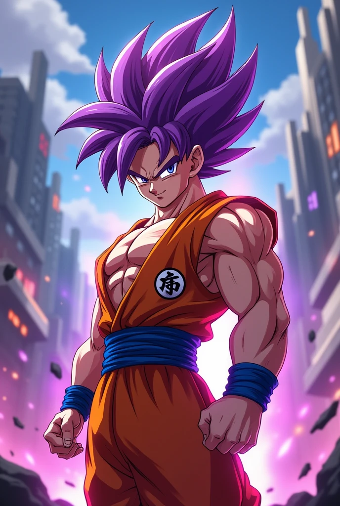 Goku with purple hair free fire
