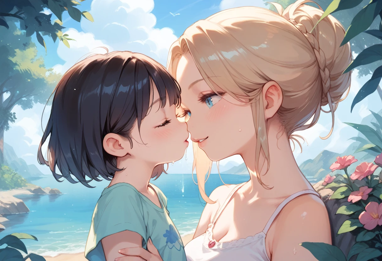 Mother and child,,,,,hair