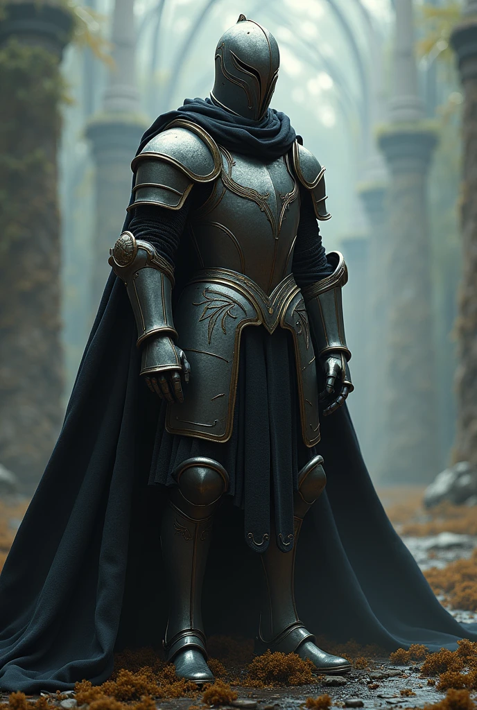 Knight (masterly hero depiction in heroic pose), (epic fantasy masterpiece full of irony), (detailed faces and full-body view), (dark mix of macabre horror and black humor),