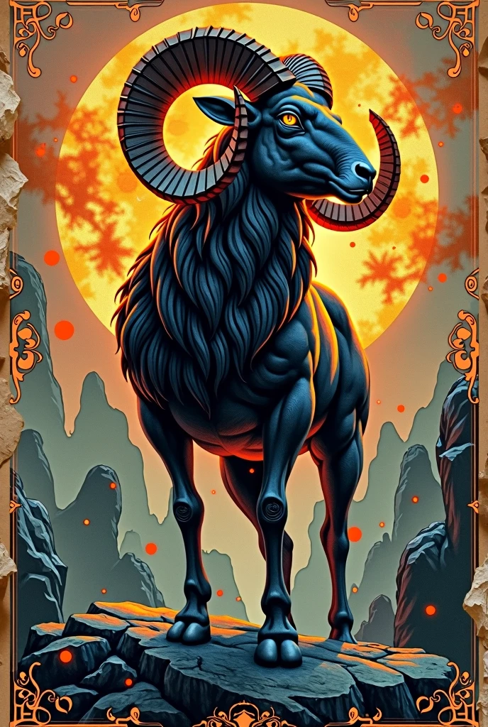 Ram animal picture print zodiac