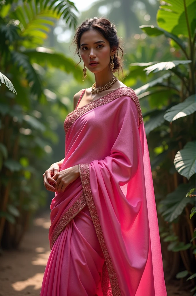HOT SAREE PINK COLOUR