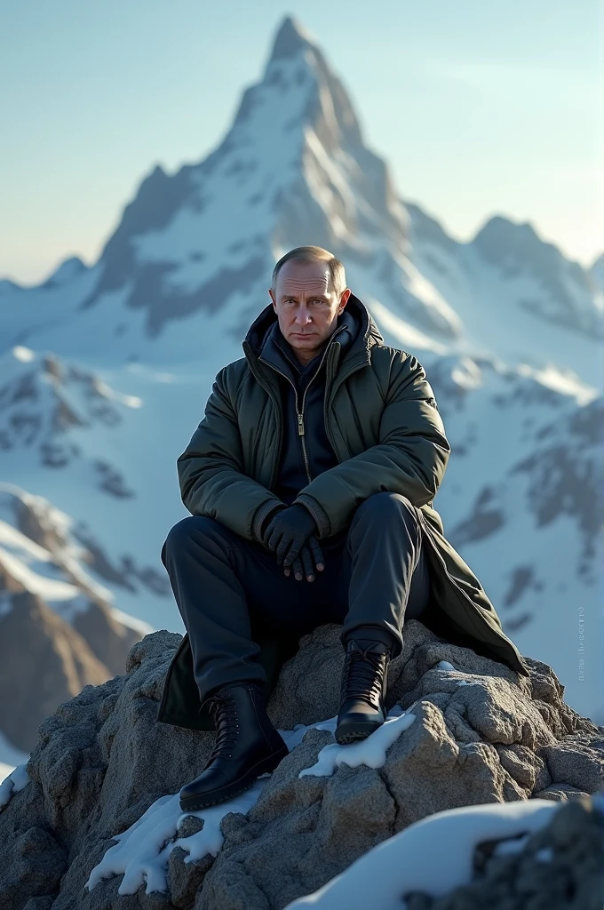 Putin sit on mountain 