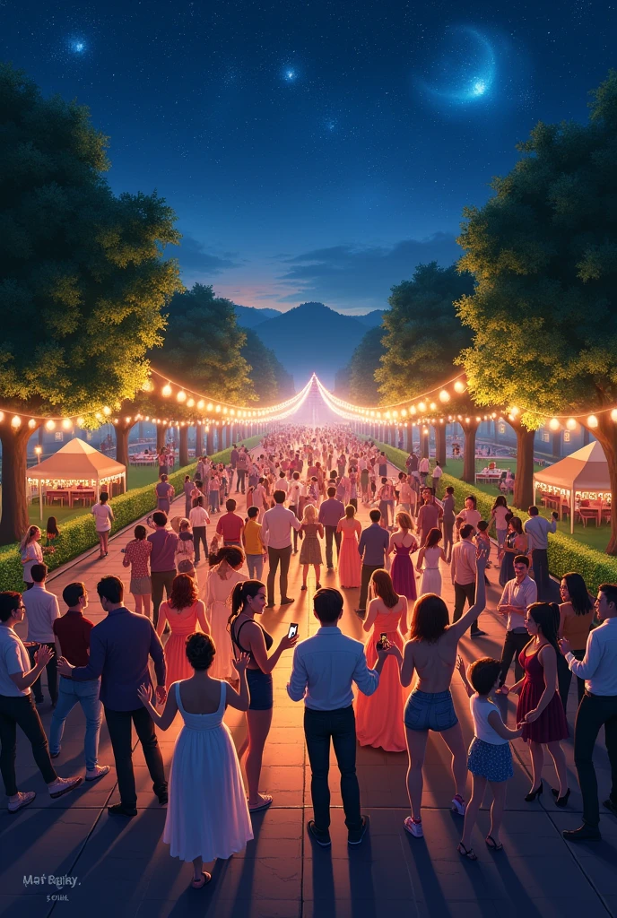 Party at the park
Underneath the stars