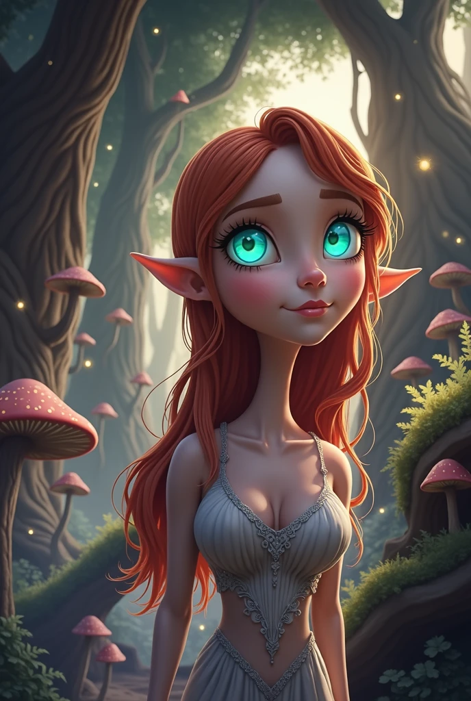 a forest fantasy scene, a beautiful elf in a magical forest, intricate fantasy forest landscape, whimsical fantasy forest environment, detailed fantasy forest with mythical creatures, fantasy forest with glowing mushrooms and fireflies, vibrant fantasy forest with lush vegetation, enchanted fantasy forest with ethereal lighting, a serene elf standing in a mystical fantasy forest, highly detailed and realistic fantasy forest landscape, (best quality,4k,8k,highres,masterpiece:1.2),ultra-detailed,(realistic,photorealistic,photo-realistic:1.37),fantasy,forest,elf,magical,intricate,whimsical,detailed,glowing mushrooms,fireflies,vibrant,lush vegetation,enchanted,ethereal lighting,serene,highly detailed,realistic