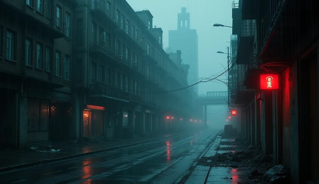 (best quality,4k,8k,highres,masterpiece:1.2),ultra-detailed,(realistic,photorealistic,photo-realistic:1.37),dark dramatic lighting,cinematic,gritty,aggressive trap beat,fast tempo,dynamic movement,dark moody atmosphere,ominous synth melody,thundering bassline,distorted guitar riffs,cinematic camera angles,dramatic chiaroscuro lighting,high contrast,grungy textures,moody shadows,detailed textures,dystopian urban environment,crumbling buildings,neon city lights,rain and fog effects