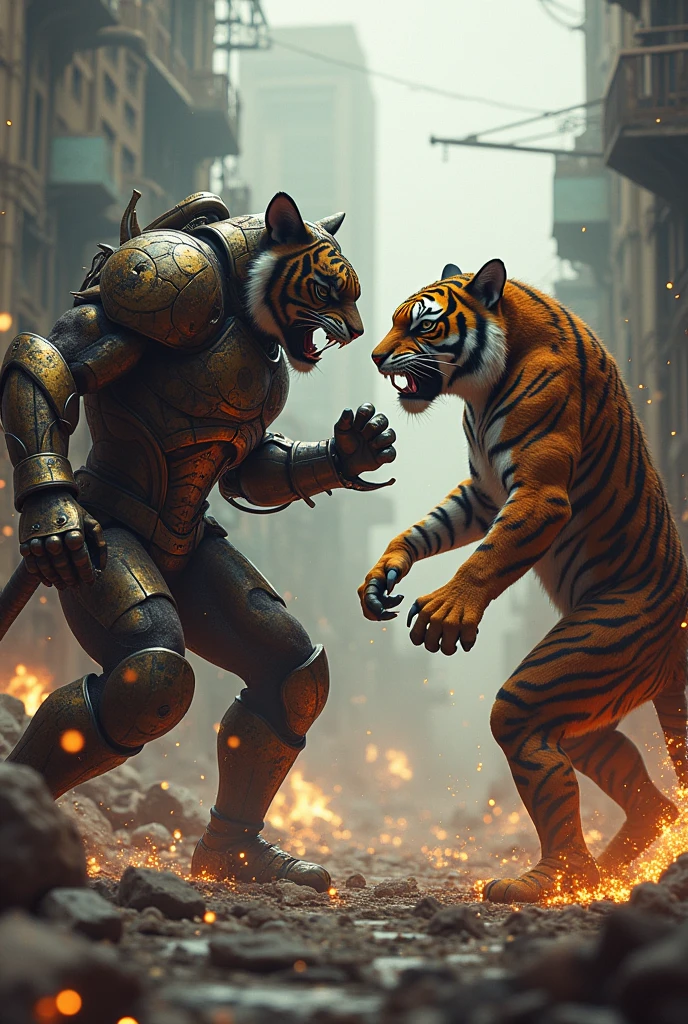 Hour'sman and tigerman fight