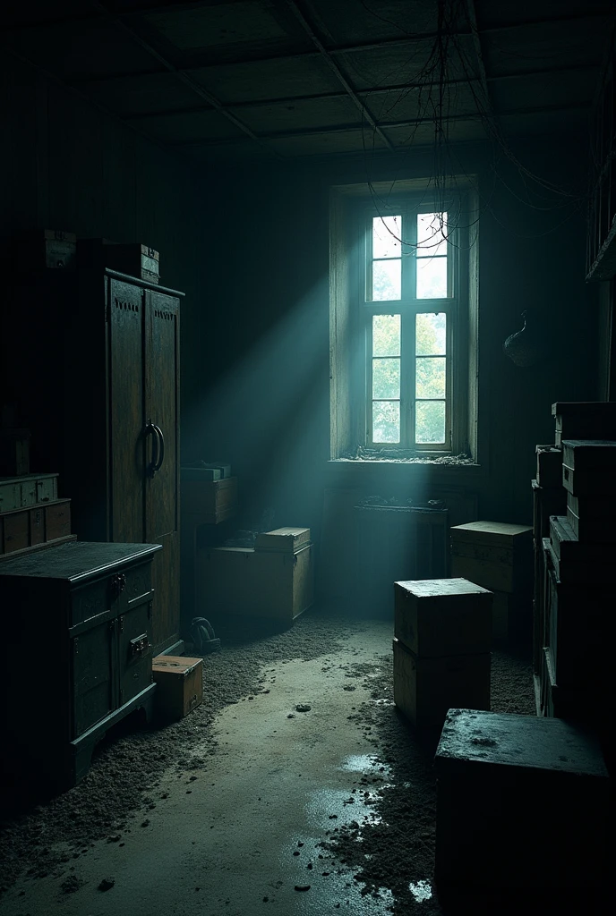 A scary and dusty attic