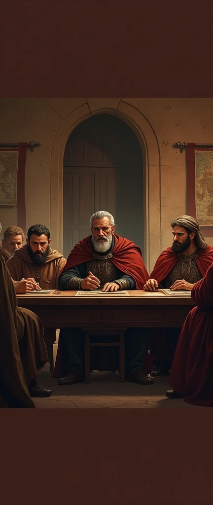 A council chamber within a modest fortress. Orhan sits at the head of a table surrounded by his most trusted advisors.
Orhan Ghazi: (addressing his council) Our first priority is to secure our borders and expand our influence. We must bring the nearby cities under our control.
Advisor 1: The city of Bursa is vital, my Bey. Taking it would strengthen our position in Anatolia.
Orhan Ghazi: (nodding) Bursa will be our next target. We will prepare for a siege, but first, we must secure alliances with neighboring tribes.
Advisor 2: Some may resist, but a show of strength should bring them to our side.
Orhan Ghazi: Strength, but also wisdom. We will offer them a choice—join us, or be conquered.