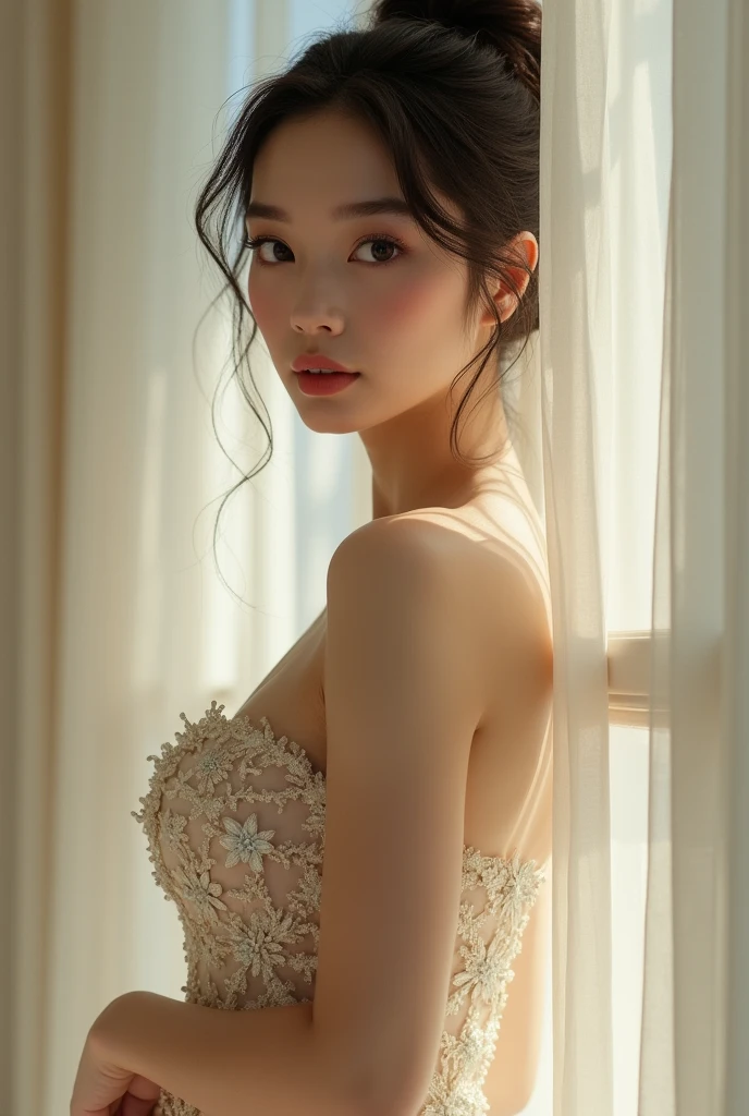 Asian in very elegant and sexy evening