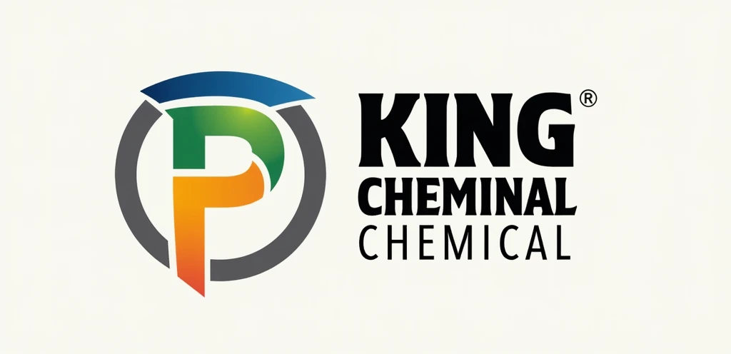 Modify the existing logo image: Keep the left side graphic with the colorful shield and 'P' shape intact. For the right side text, REPLACE the left "king" letter with"kingkong"replace the current text with three lines as follows， : Top line: 'KINGCONG' in bold, black letters, same size and font as the current 'KING' Middle line: 'CHEMICAL' in smaller, black letters Bottom line: 'POPLIKE' in black letters, size between top and middle lines Maintain the overall layout and style of the original image. Ensure the new text is aligned with the left edge of the original text and fits within the same space. The font style should match or closely resemble the original. Preserve the white background and the overall dimensions and quality of the image.