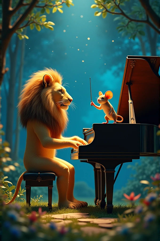 Midi with lion and mouse