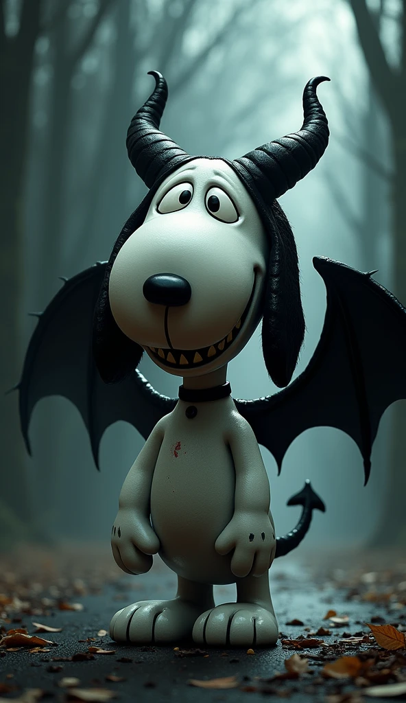 (ultra detailed), Snoopy、Evil look、tooth、Horn、wing