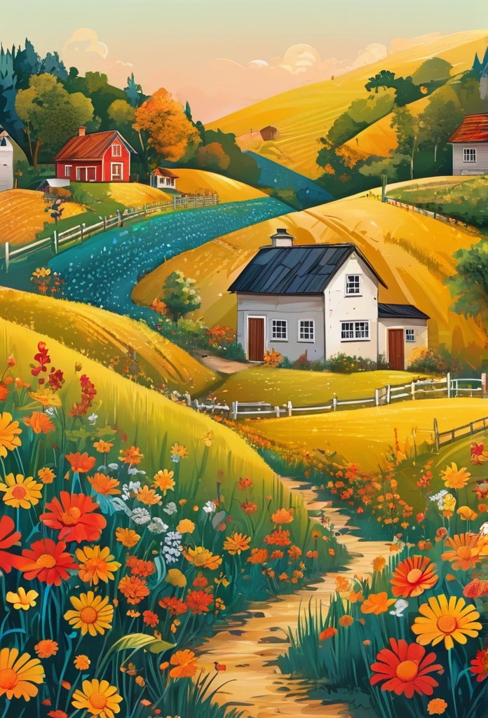 Vector illustration,rural,autism