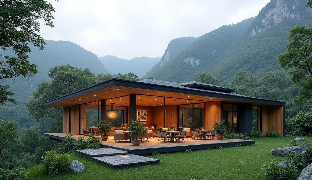 Design help me cafe architecture in the mountains of northwest Vietnam