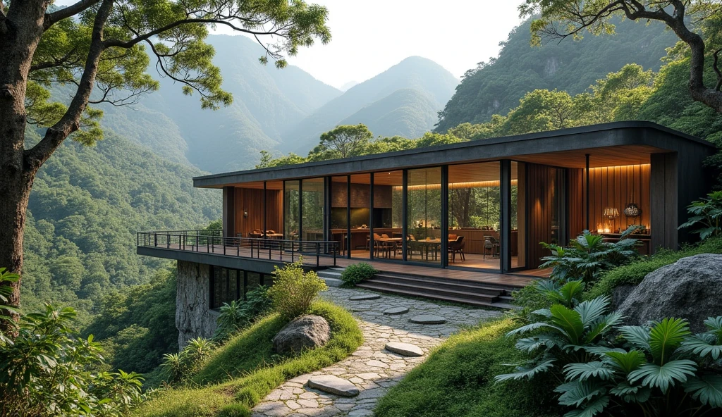 Design help me cafe architecture in the mountains of northwest Vietnam
