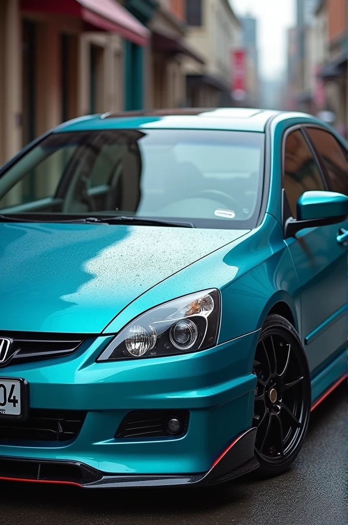 Honda accord sedan 2006 turquoise blue lips spoiler and sports rims
